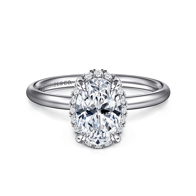 Gabriel & Co 9X6 Engagement Ring 14K White Gold Contemporary ER16565O6W44JJ