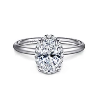 Gabriel & Co 9X6 Engagement Ring 14K White Gold Contemporary ER16565O6W44JJ