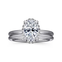 Gabriel & Co 9X6 Engagement Ring 14K White Gold Contemporary ER16565O6W44JJ