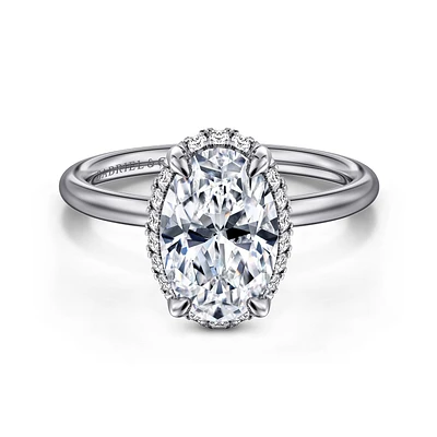 Gabriel & Co 10.5X7 Engagement Ring 14K White Gold Contemporary ER16565O8W44JJ