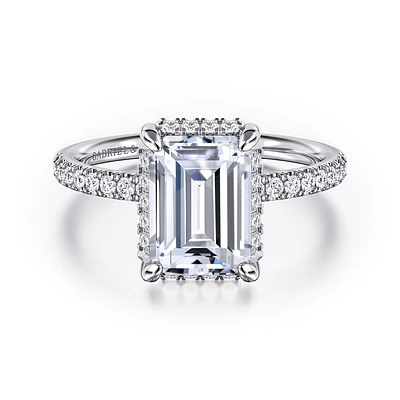 Gabriel & Co 9X6.5 Engagement Ring 14K White Gold Contemporary ER16566E10W44JJ