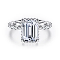 Gabriel & Co 9X6.5 Engagement Ring 14K White Gold Contemporary ER16566E10W44JJ