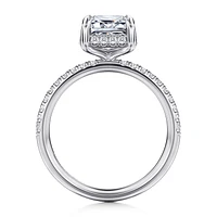 Gabriel & Co 9X6.5 Engagement Ring 14K White Gold Contemporary ER16566E10W44JJ