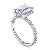 Gabriel & Co 9X6.5 Engagement Ring 14K White Gold Contemporary ER16566E10W44JJ