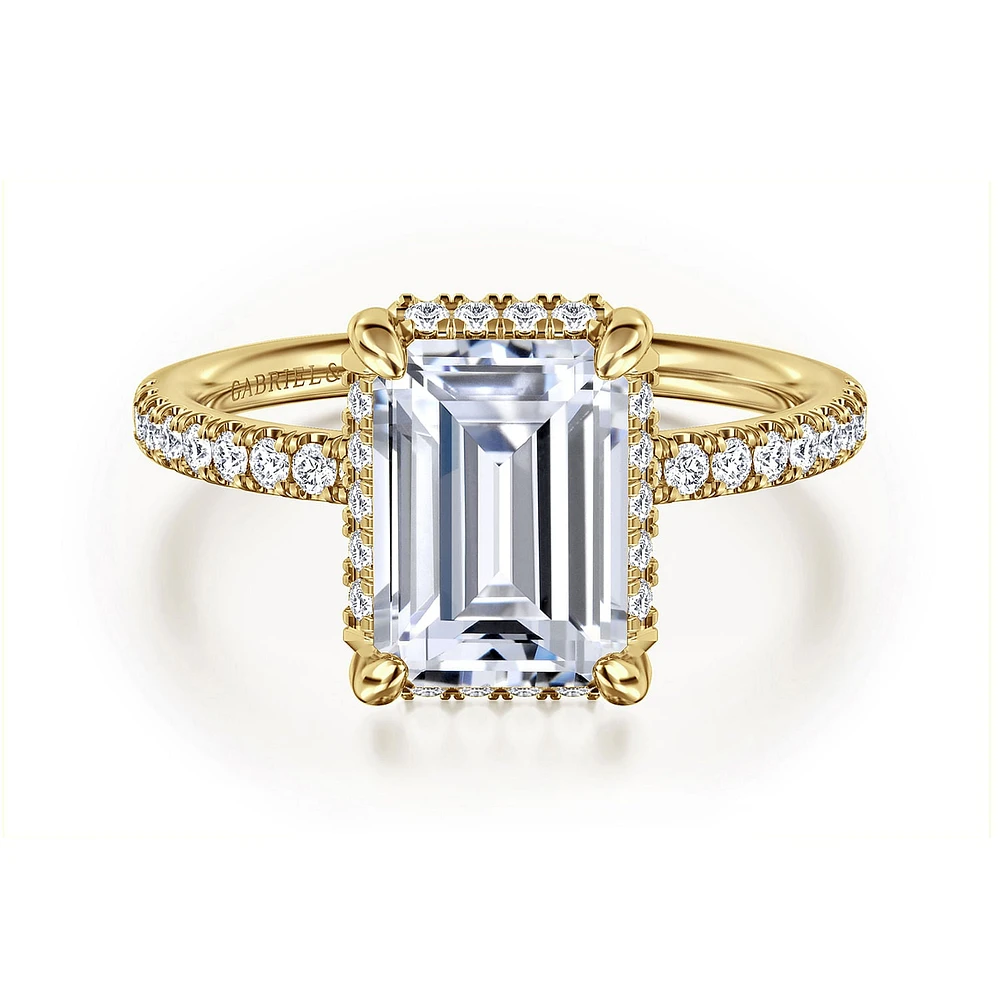Gabriel & Co 9X6.5 Engagement Ring 14K Yellow Gold Contemporary ER16566E10Y44JJ