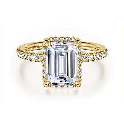 Gabriel & Co 9X6.5 Engagement Ring 14K Yellow Gold Contemporary ER16566E10Y44JJ