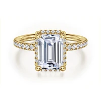 Gabriel & Co 9X6.5 Engagement Ring 14K Yellow Gold Contemporary ER16566E10Y44JJ
