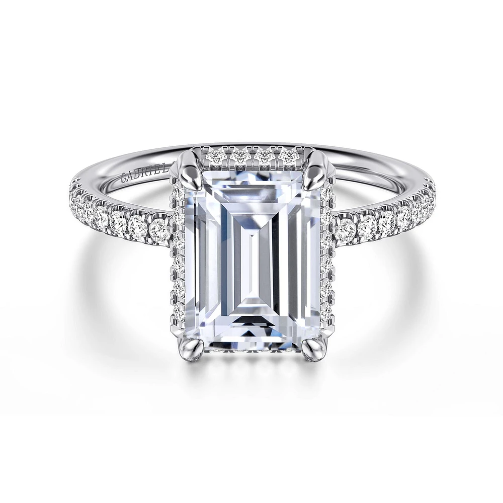 Gabriel & Co 9.5X7 Engagement Ring 14K White Gold Contemporary ER16566E12W44JJ