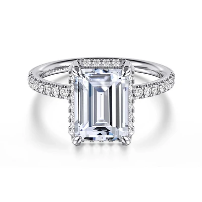 Gabriel & Co 9.5X7 Engagement Ring 14K White Gold Contemporary ER16566E12W44JJ