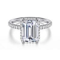 Gabriel & Co 9.5X7 Engagement Ring 14K White Gold Contemporary ER16566E12W44JJ
