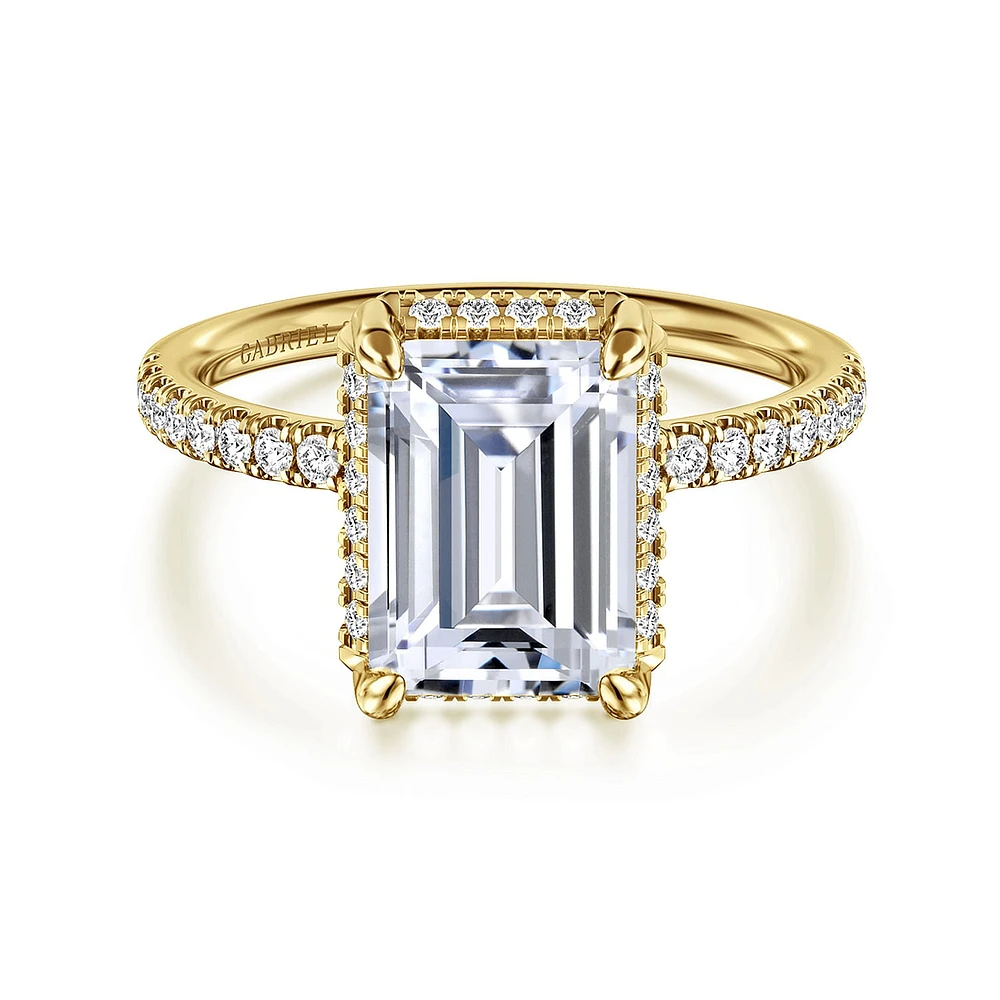 Gabriel & Co 9.5X7 Engagement Ring 14K Yellow Gold Contemporary ER16566E12Y44JJ