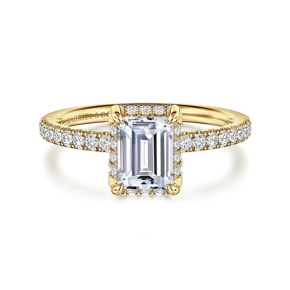 Gabriel & Co 6.5X5 Engagement Ring 14K Yellow Gold Contemporary ER16566E4Y44JJ