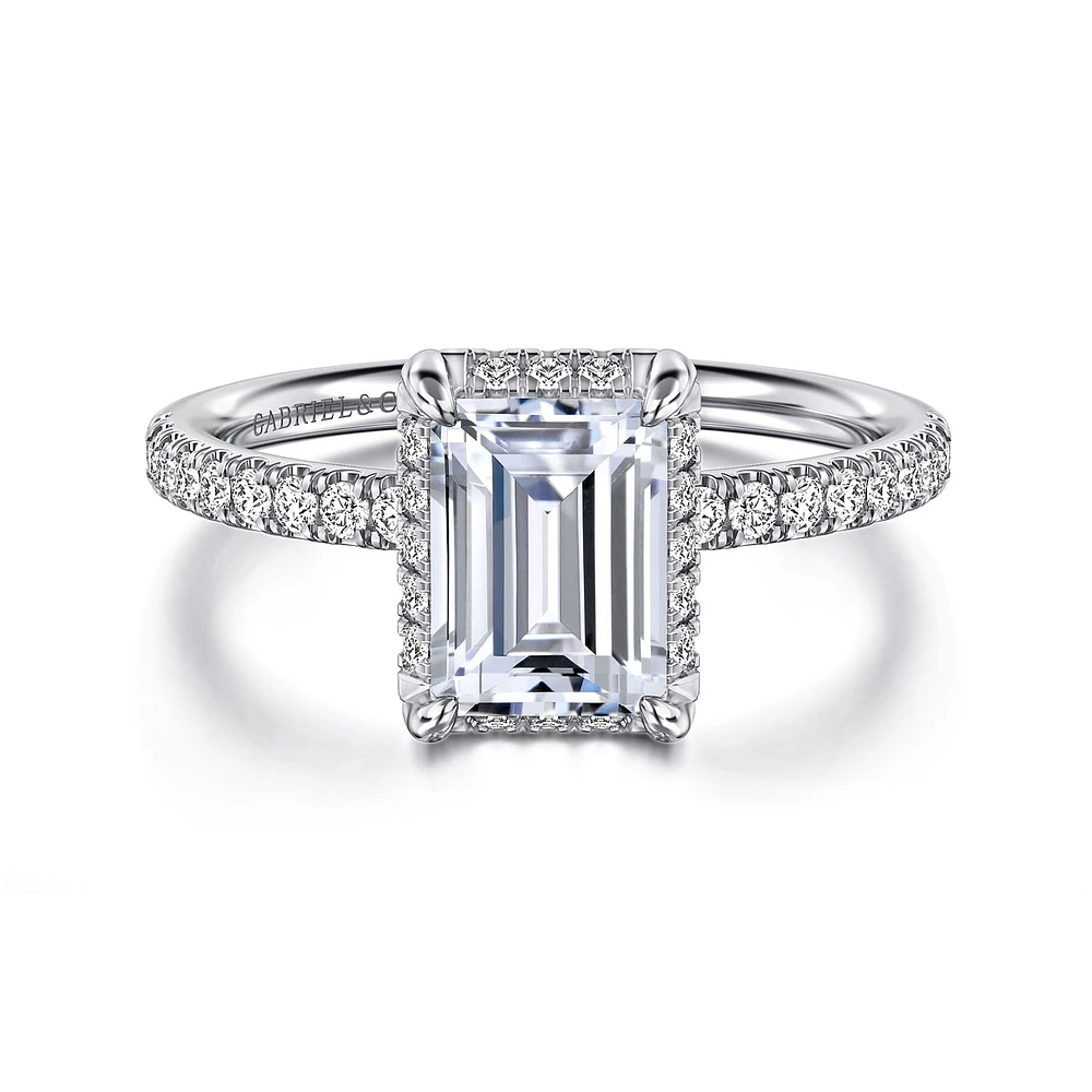 Gabriel & Co 7.5X5.5 Engagement Ring 14K White Gold Contemporary ER16566E6W44JJ