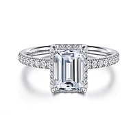 Gabriel & Co 7.5X5.5 Engagement Ring 14K White Gold Contemporary ER16566E6W44JJ