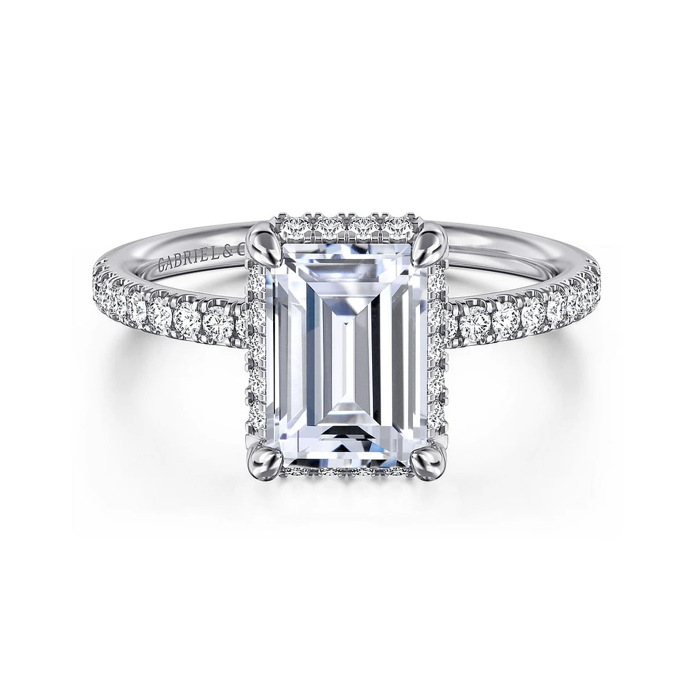 Gabriel & Co 8.5X6 Engagement Ring 14K White Gold Contemporary ER16566E8W44JJ