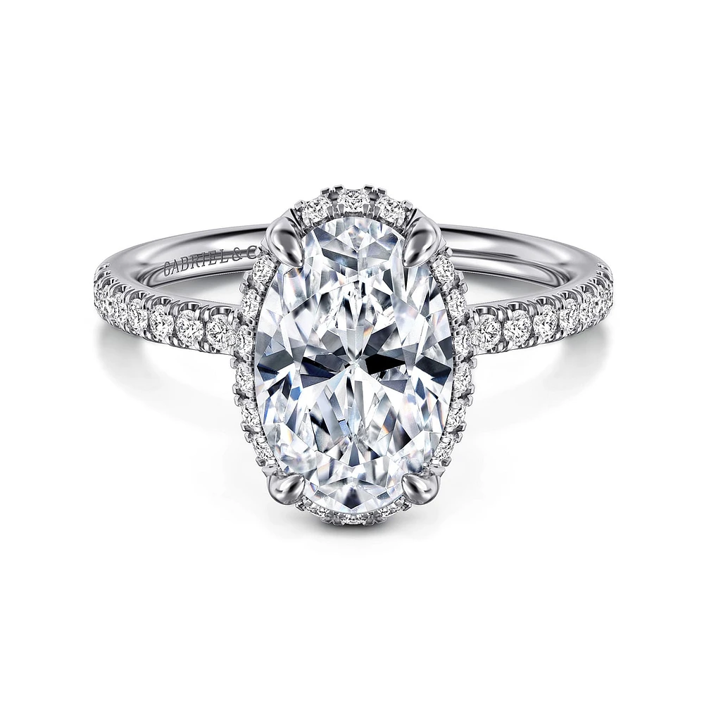Gabriel & Co 11X7.2 Engagement Ring 14K White Gold Contemporary ER16566O10W44JJ