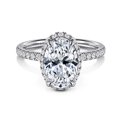 Gabriel & Co 11X7.2 Engagement Ring 14K White Gold Contemporary ER16566O10W44JJ