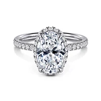 Gabriel & Co 11X7.2 Engagement Ring 14K White Gold Contemporary ER16566O10W44JJ