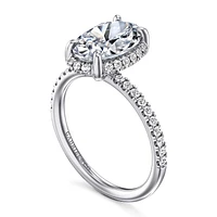 Gabriel & Co 11X7.2 Engagement Ring 14K White Gold Contemporary ER16566O10W44JJ