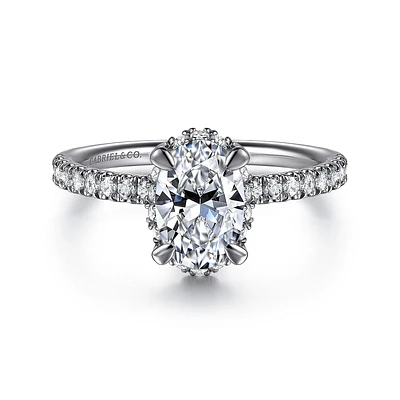 Gabriel & Co 8X5.5 Engagement Ring 14K White Gold Contemporary ER16566O4W44JJ