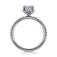 Gabriel & Co 8X5.5 Engagement Ring 14K White Gold Contemporary ER16566O4W44JJ