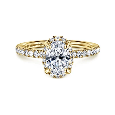 Gabriel & Co 8X5.5 Engagement Ring 14K Yellow Gold Contemporary ER16566O4Y44JJ