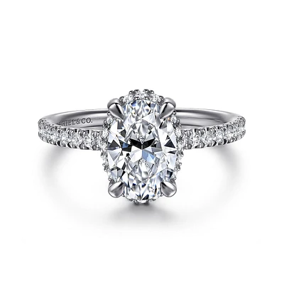Gabriel & Co 9X6 Engagement Ring 14K White Gold Contemporary ER16566O6W44JJ