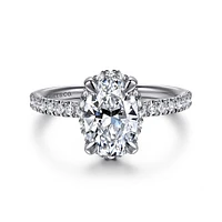 Gabriel & Co 9X6 Engagement Ring 14K White Gold Contemporary ER16566O6W44JJ