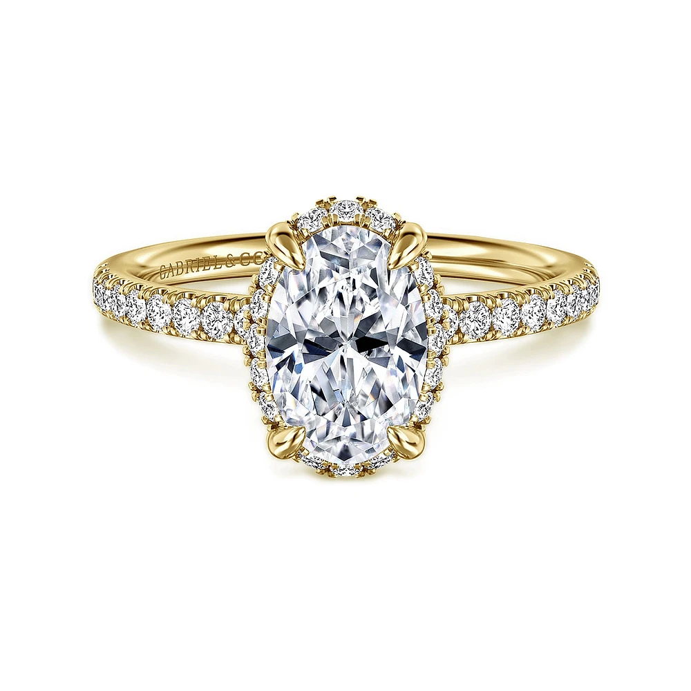 Gabriel & Co 9X6 Engagement Ring 14K Yellow Gold Contemporary ER16566O6Y44JJ