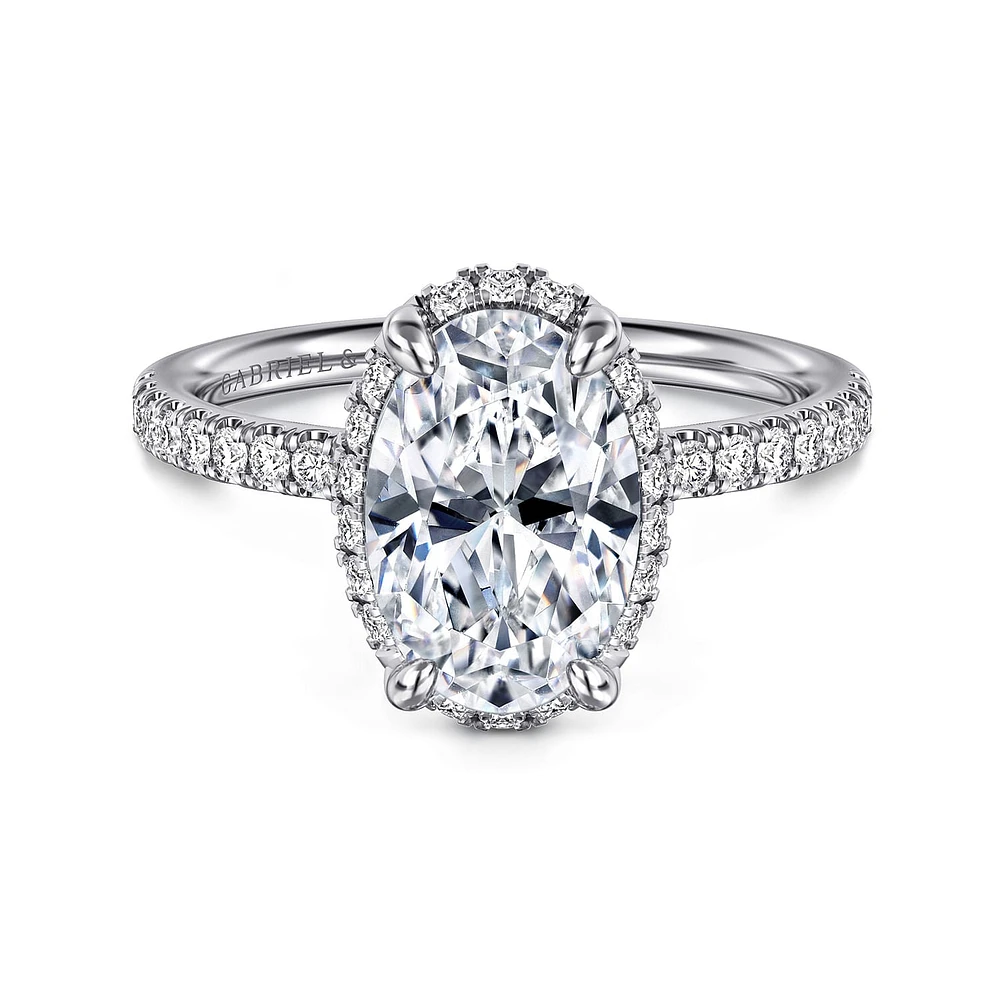 Gabriel & Co 10.5X7 Engagement Ring 14K White Gold Contemporary ER16566O8W44JJ
