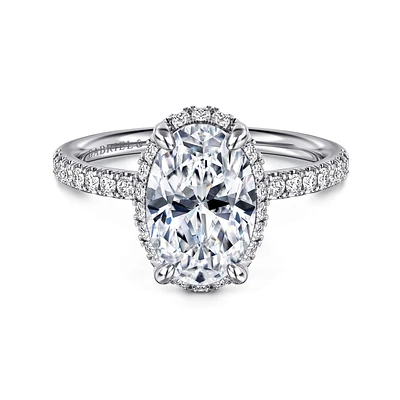 Gabriel & Co 10.5X7 Engagement Ring 14K White Gold Contemporary ER16566O8W44JJ
