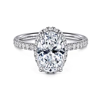 Gabriel & Co 10.5X7 Engagement Ring 14K White Gold Contemporary ER16566O8W44JJ