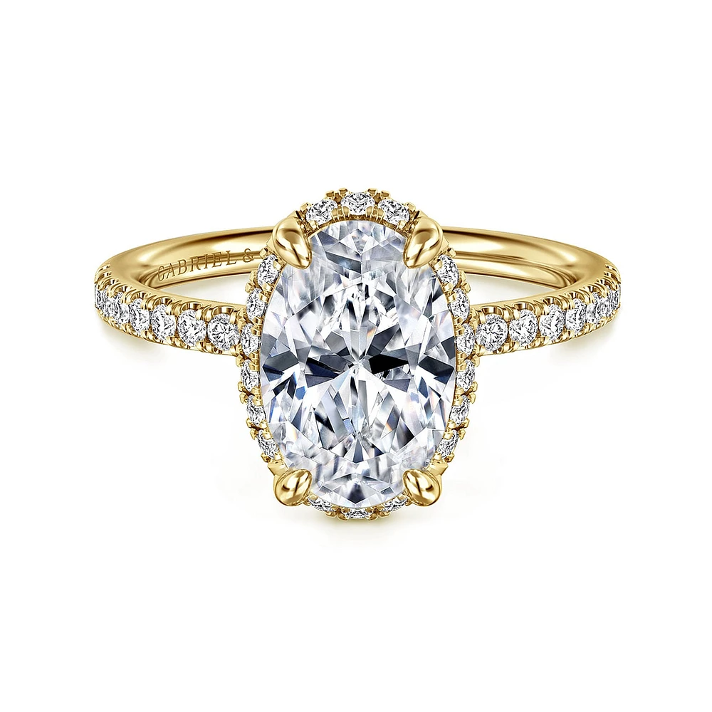 Gabriel & Co 10.5X7 Engagement Ring 14K Yellow Gold Contemporary ER16566O8Y44JJ