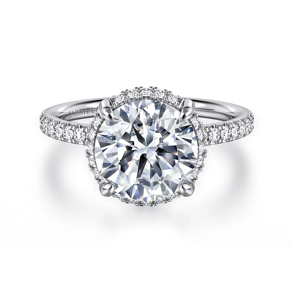 Gabriel & Co 9 Engagement Ring 14K White Gold Contemporary ER16566R12W44JJ