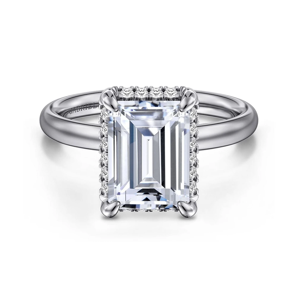Gabriel & Co 9.5X7 Engagement Ring 14K White Gold Contemporary ER16567E12W44JJ