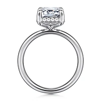 Gabriel & Co 9.5X7 Engagement Ring 14K White Gold Contemporary ER16567E12W44JJ