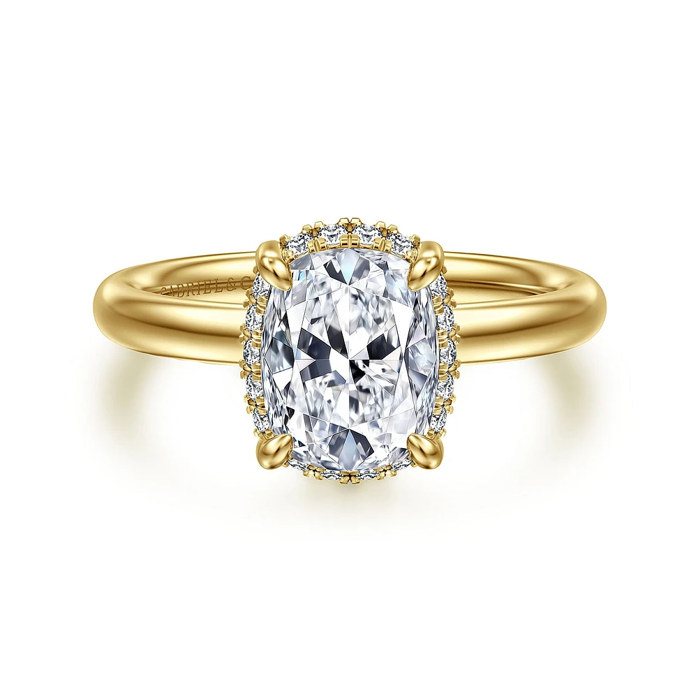 Gabriel & Co 8.2X6.5 Engagement Ring 14K Yellow Gold Contemporary ER16567G8Y44JJ