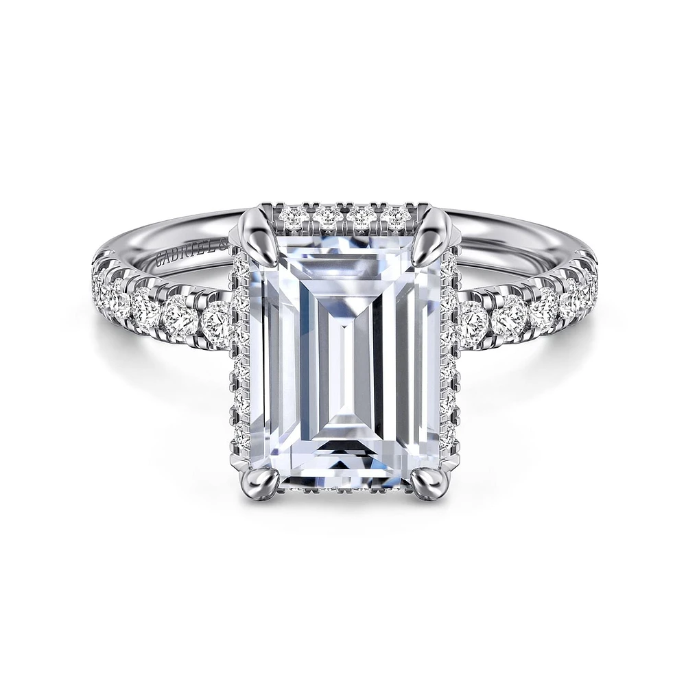 Gabriel & Co 9.5X7 Engagement Ring 14K White Gold Contemporary ER16568E12W44JJ