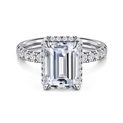 Gabriel & Co 9.5X7 Engagement Ring 14K White Gold Contemporary ER16568E12W44JJ
