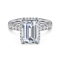 Gabriel & Co 9.5X7 Engagement Ring 14K White Gold Contemporary ER16568E12W44JJ