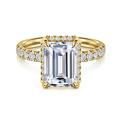 Gabriel & Co 9.5X7 Engagement Ring 14K Yellow Gold Contemporary ER16568E12Y44JJ