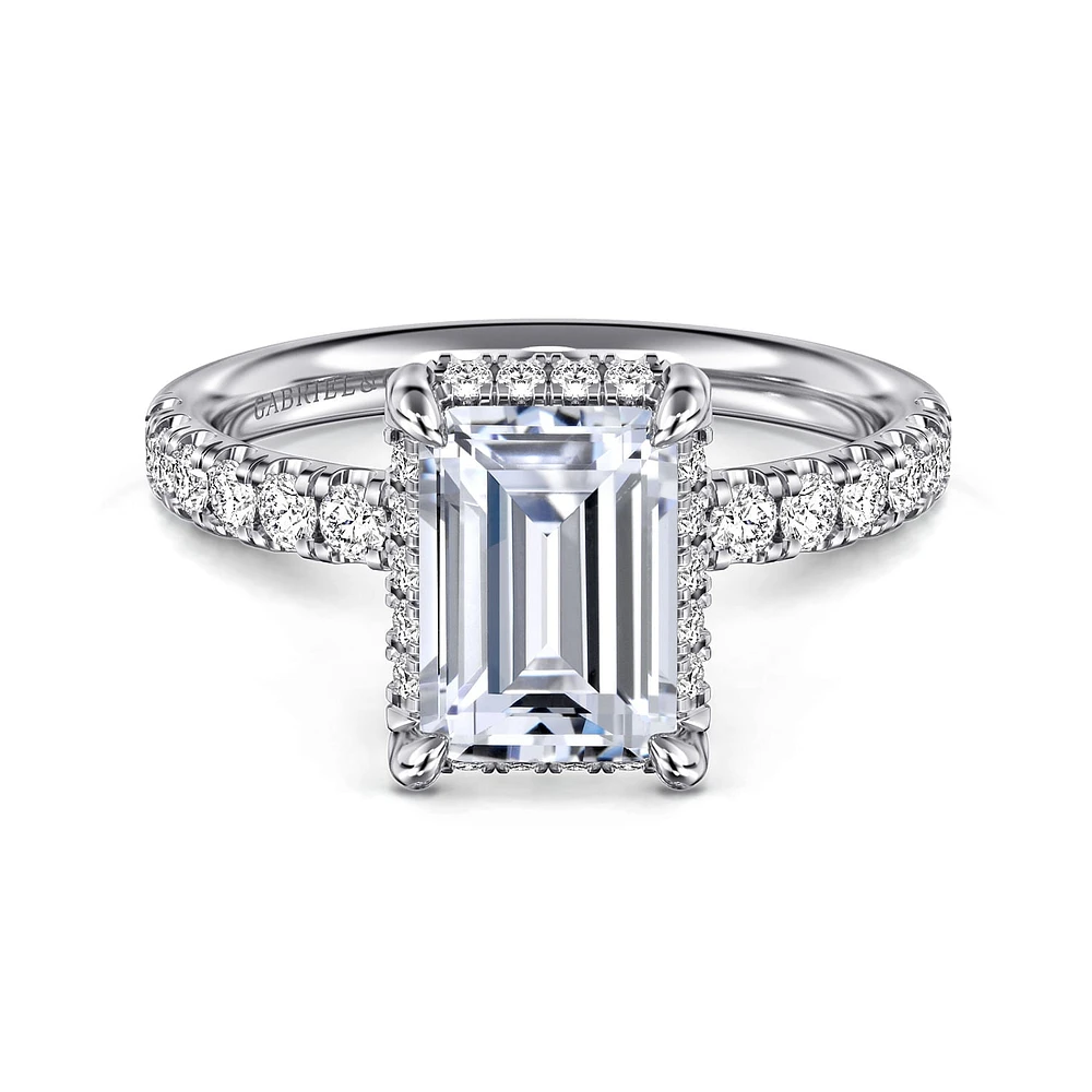 Gabriel & Co 8.5X6 Engagement Ring 14K White Gold Contemporary ER16568E8W44JJ