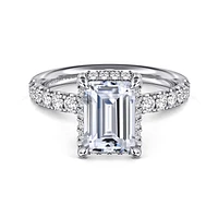 Gabriel & Co 8.5X6 Engagement Ring 14K White Gold Contemporary ER16568E8W44JJ