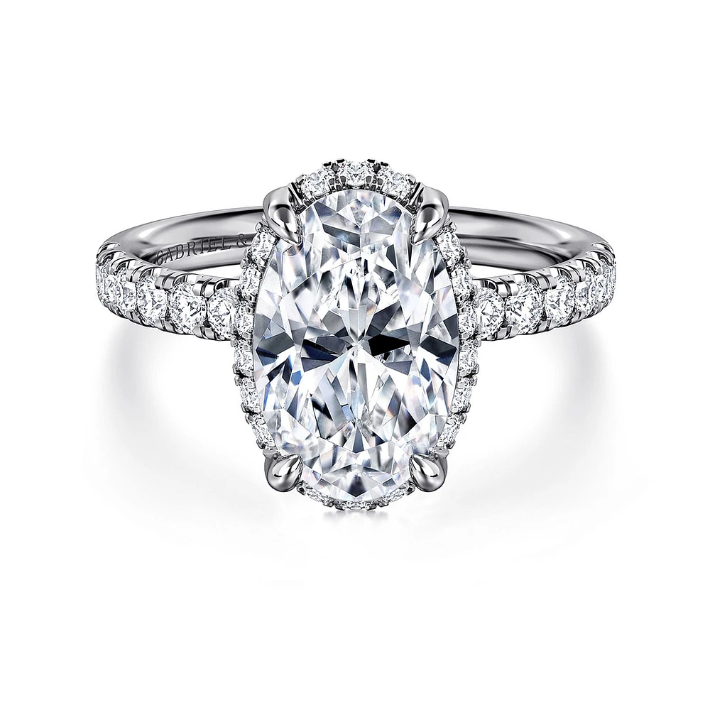 Gabriel & Co 11.5X7.5 Engagement Ring 14K White Gold Contemporary ER16568O12W44JJ