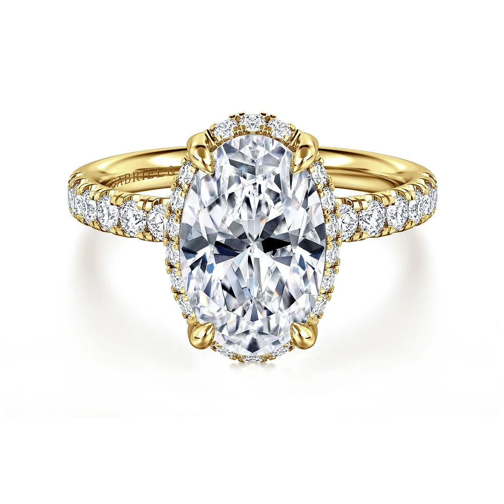 Gabriel & Co 11.5X7.5 Engagement Ring 14K Yellow Gold Contemporary ER16568O12Y44JJ