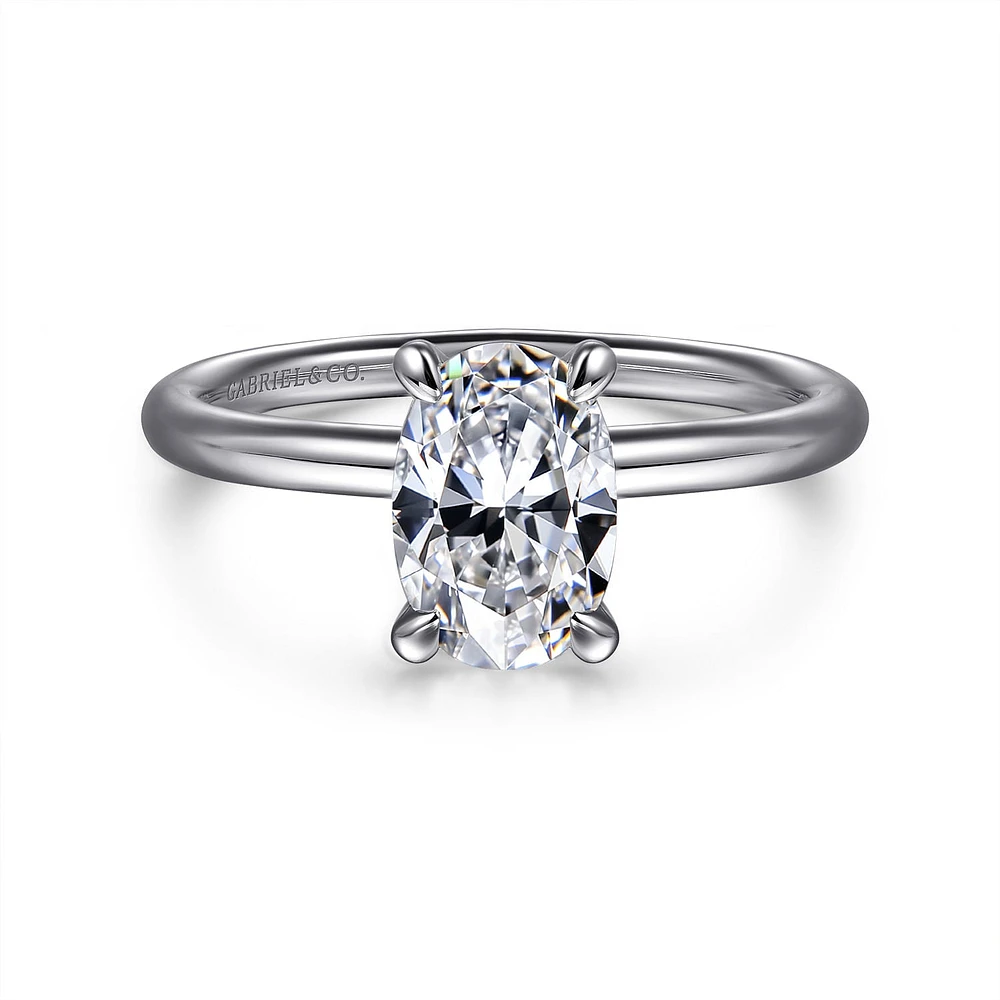 Gabriel & Co 8X5.5 Engagement Ring 14K White Gold Contemporary ER16569O4W4JJJ