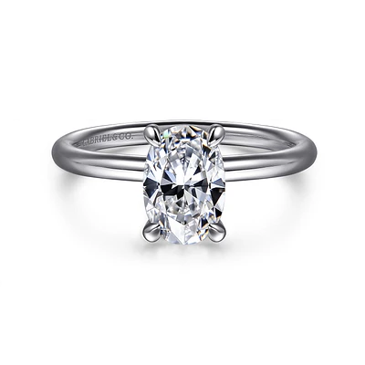 Gabriel & Co 8X5.5 Engagement Ring 14K White Gold Contemporary ER16569O4W4JJJ