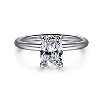Gabriel & Co 8X5.5 Engagement Ring 14K White Gold Contemporary ER16569O4W4JJJ