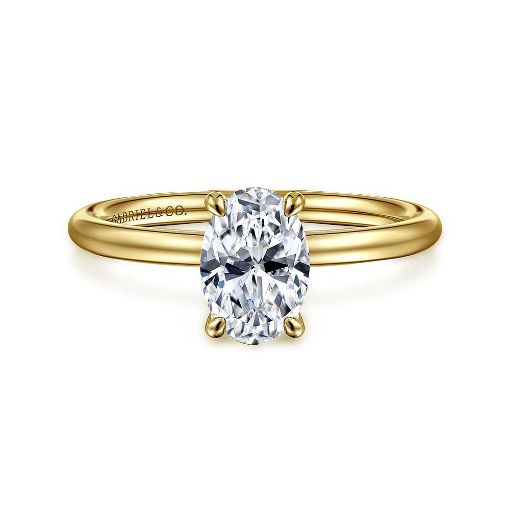 Gabriel & Co 8X5.5 Engagement Ring 14K Yellow Gold Contemporary ER16569O4Y4JJJ