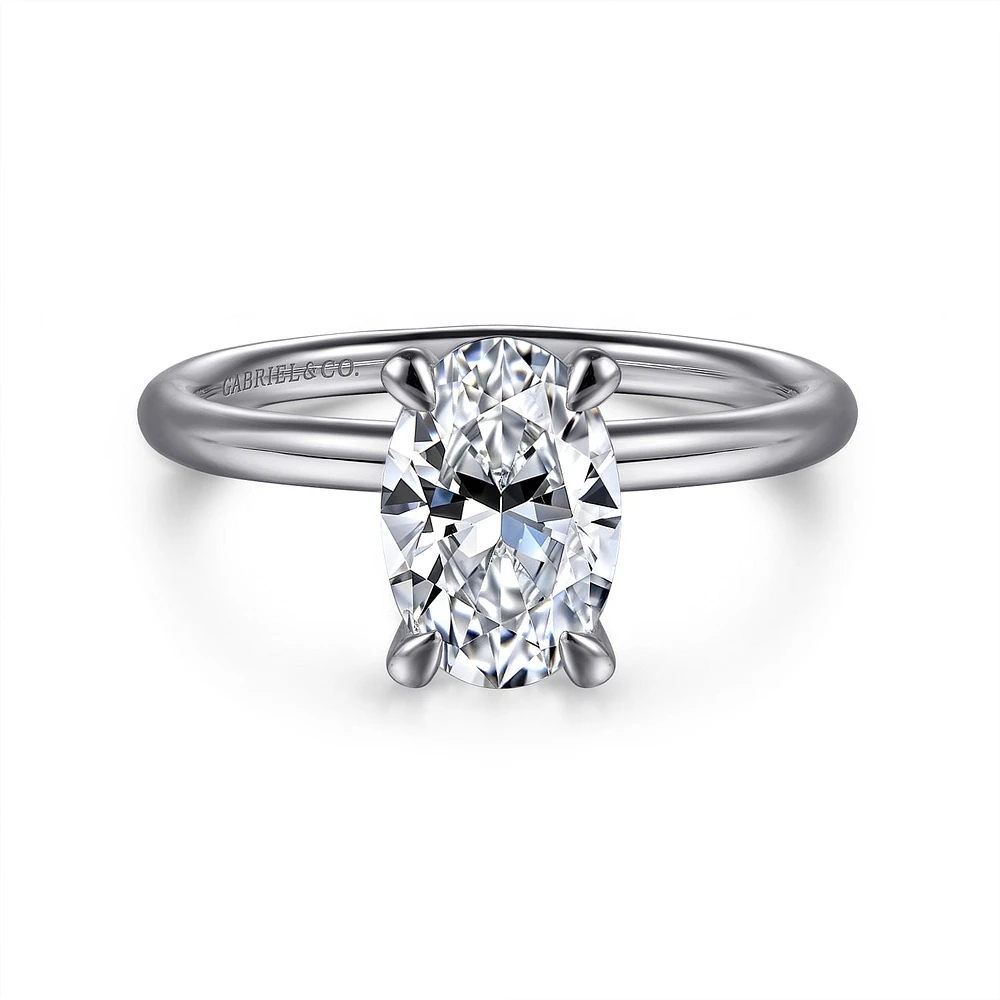 Gabriel & Co 9X6 Engagement Ring 14K White Gold Contemporary ER16569O6W4JJJ